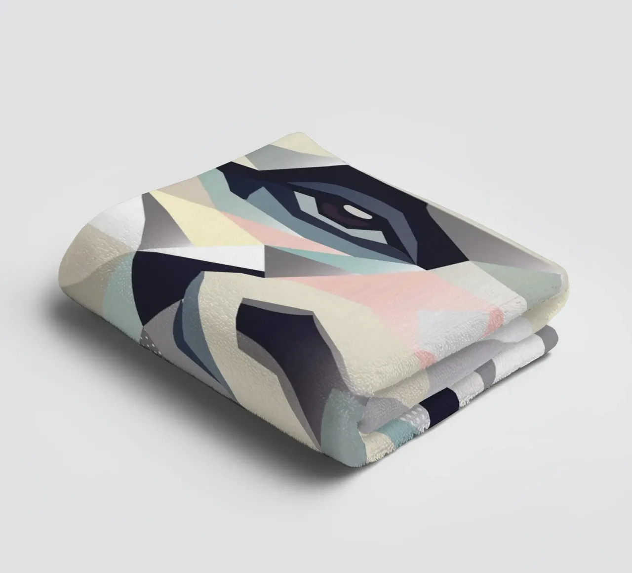 Force de gorille blanc en facettes géométriques serviette de bain de namosh