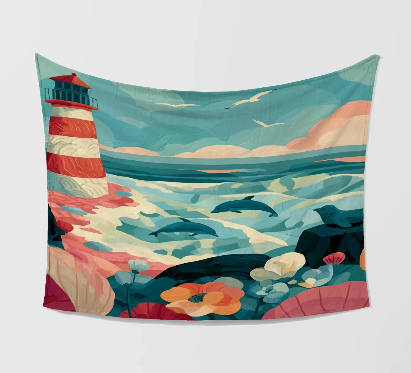 Lighthouse Lagoon Fleecedecke von Kiki