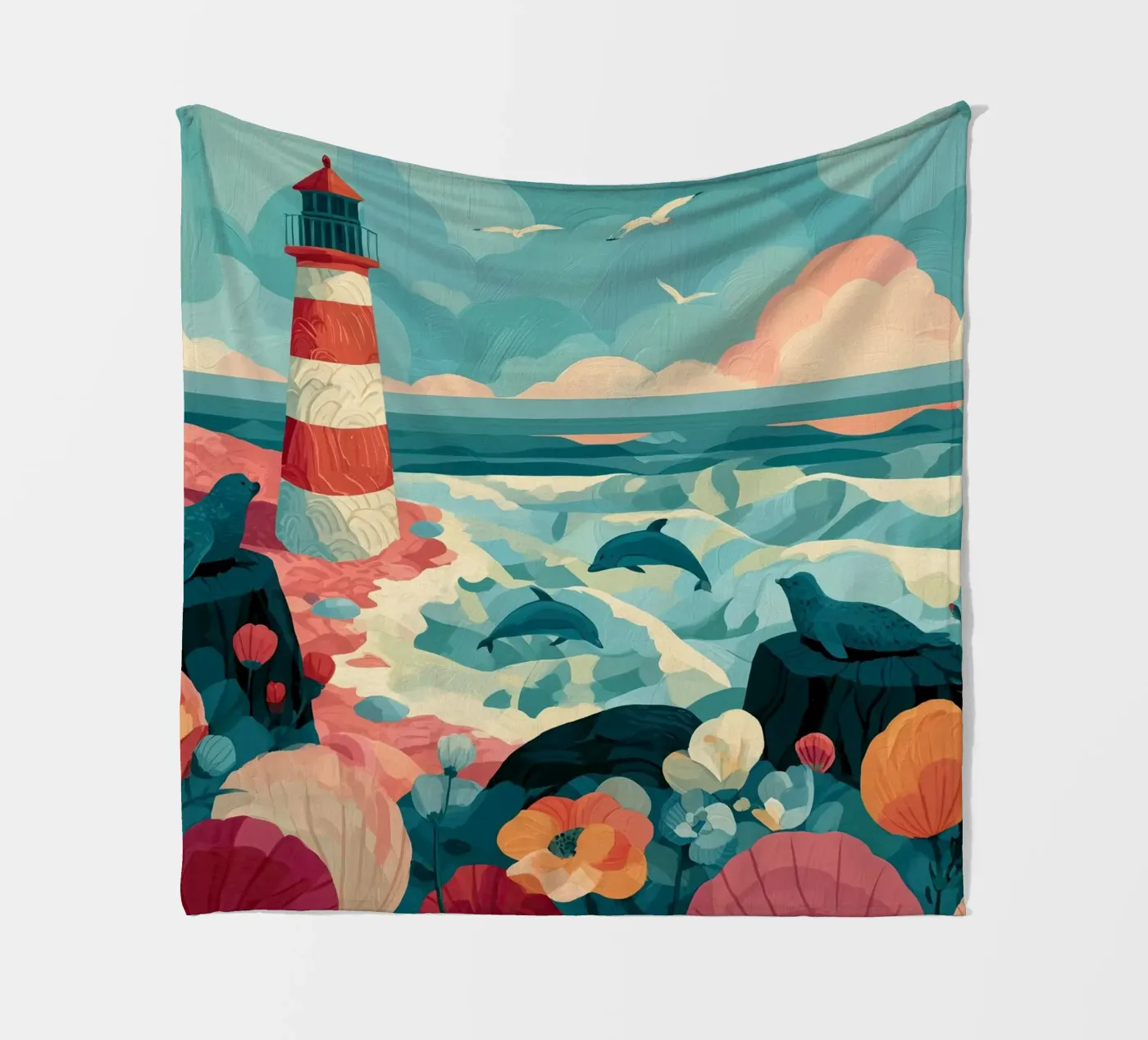 Lighthouse Lagoon Fleecedecke von Kiki