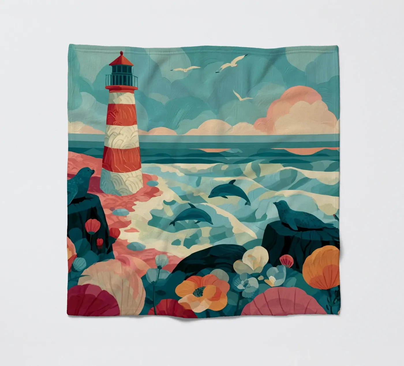 Lighthouse Lagoon Fleecedecke von Kiki
