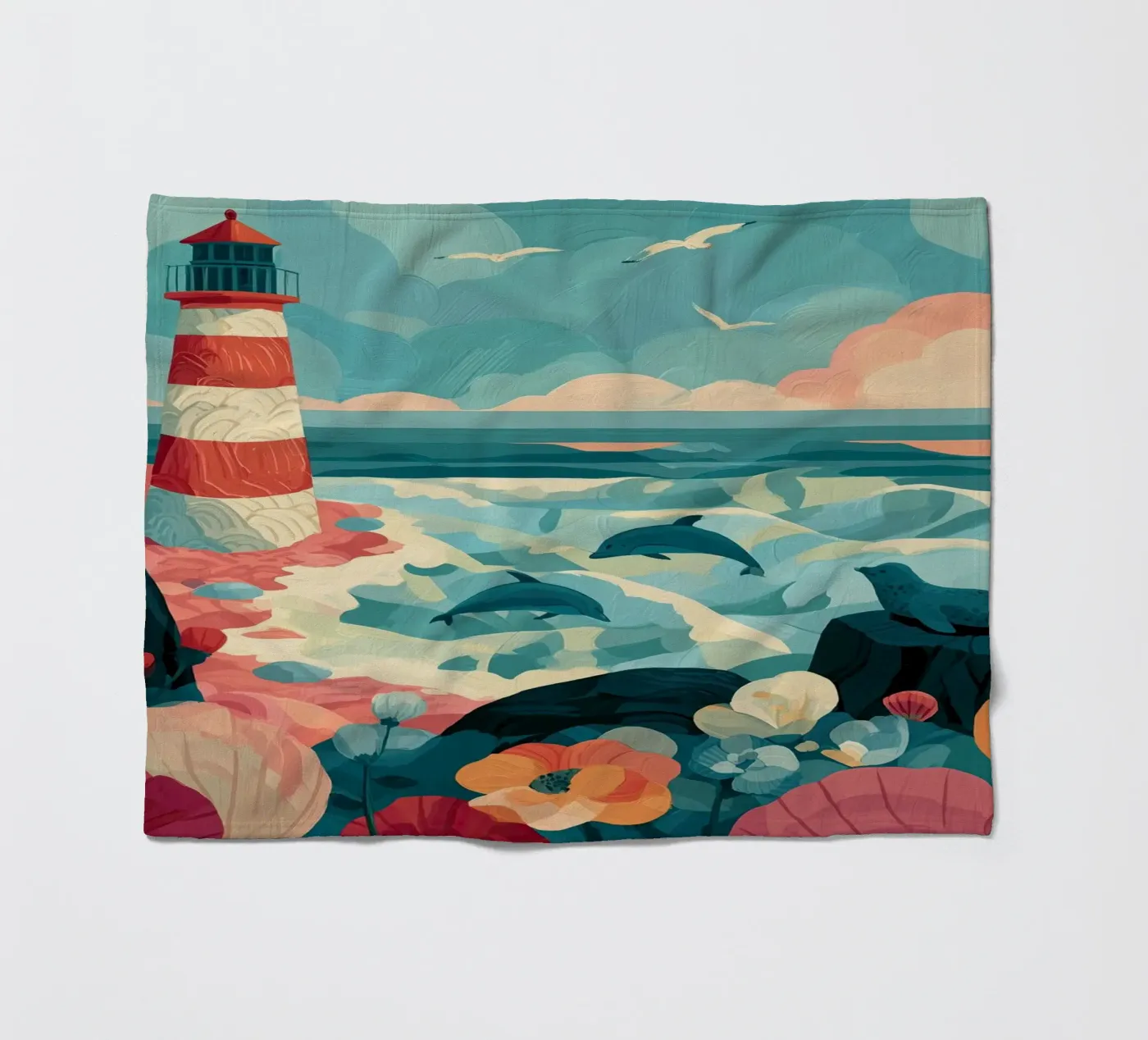 Lighthouse Lagoon Fleecedecke von Kiki