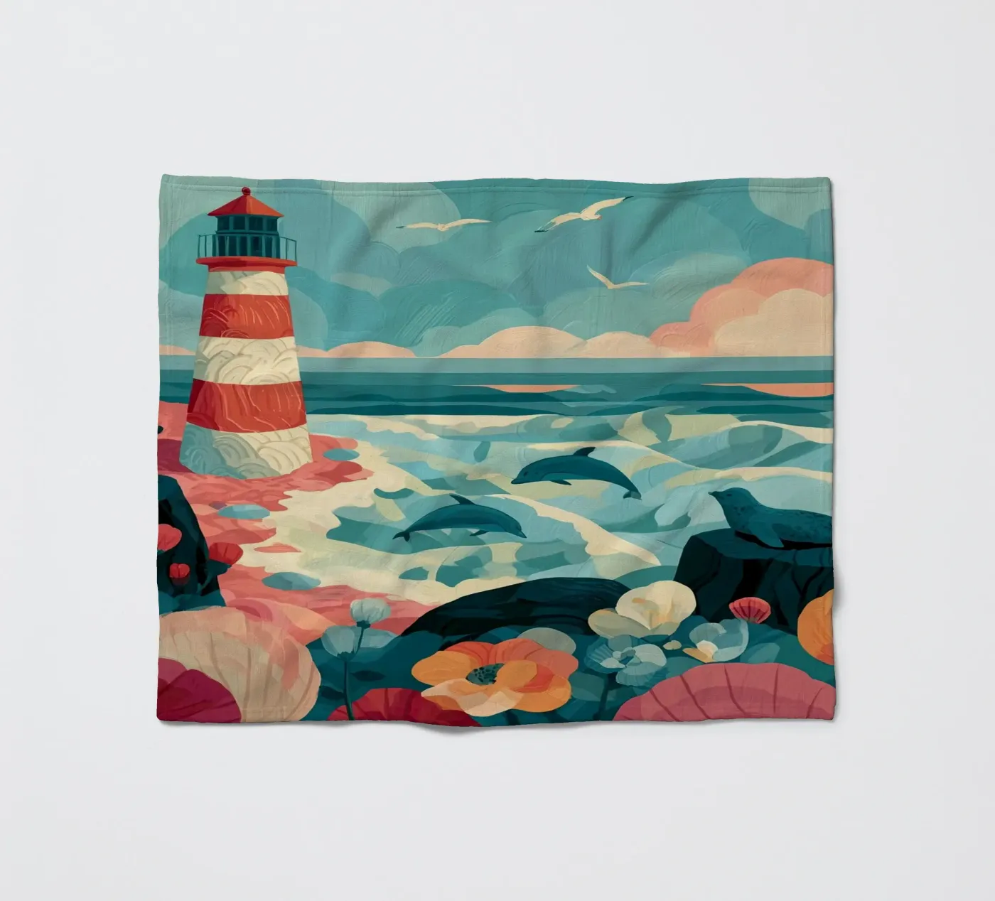 Lighthouse Lagoon Fleecedecke von Kiki