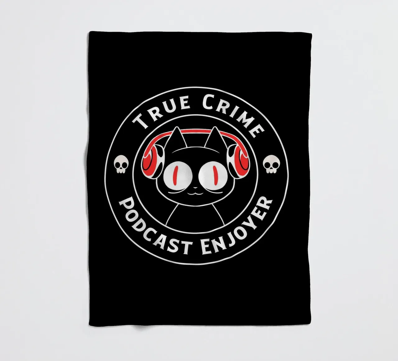 True Crime Podcast Listener Cat coperta in pile da Tobe Fonseca