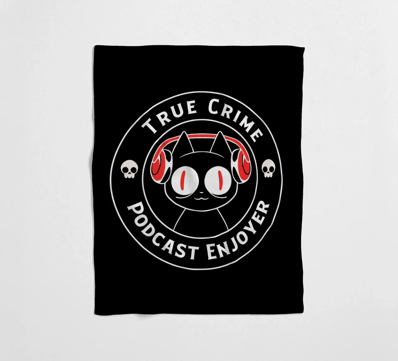 True Crime Podcast Listener Cat coperta in pile da Tobe Fonseca