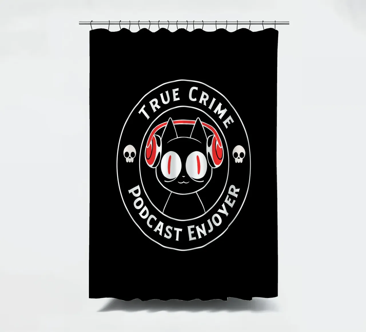 True Crime Podcast Listener Cat tenda da doccia da Tobe Fonseca