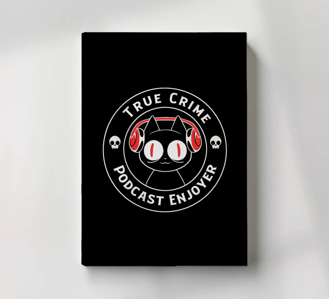 True Crime Podcast Listener Cat notebook by Tobe Fonseca