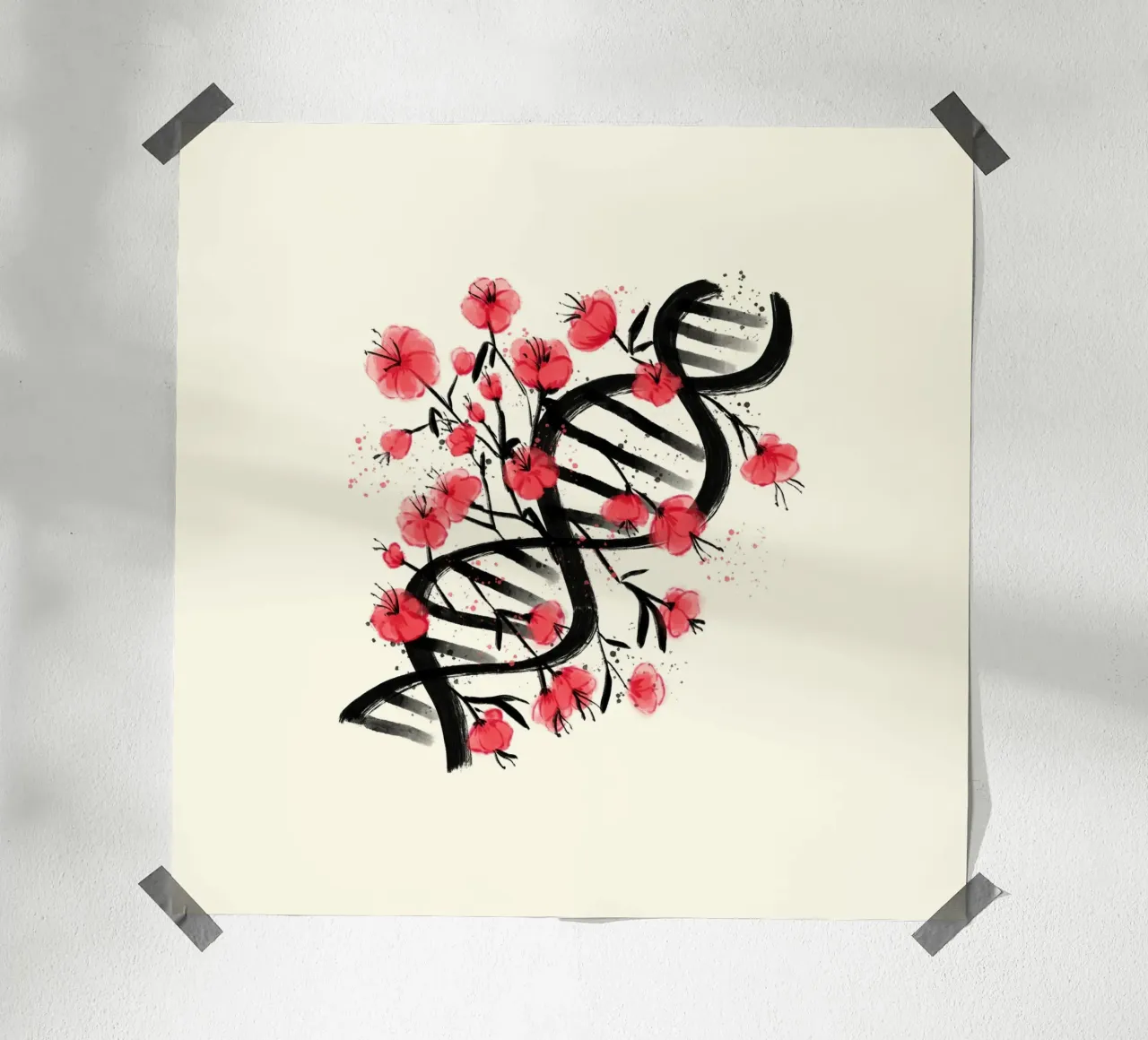 Sakura Sumie DNA carta hahnemühle da Tobe Fonseca