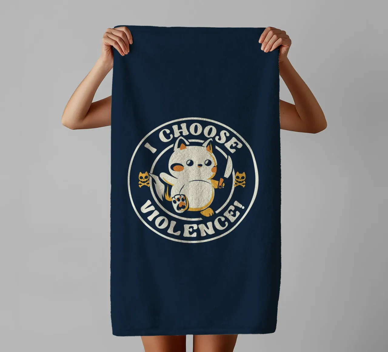 I Choose Violence Cat asciugamano da bagno da Tobe Fonseca