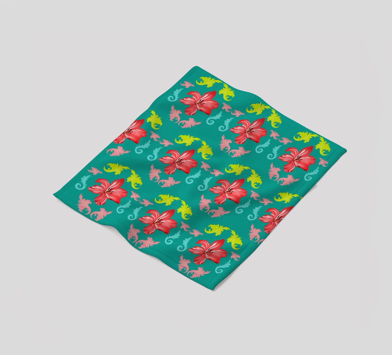 Lilies modern on turquoise. Playful, decorative pattern. fleece blanket by CalliLetters