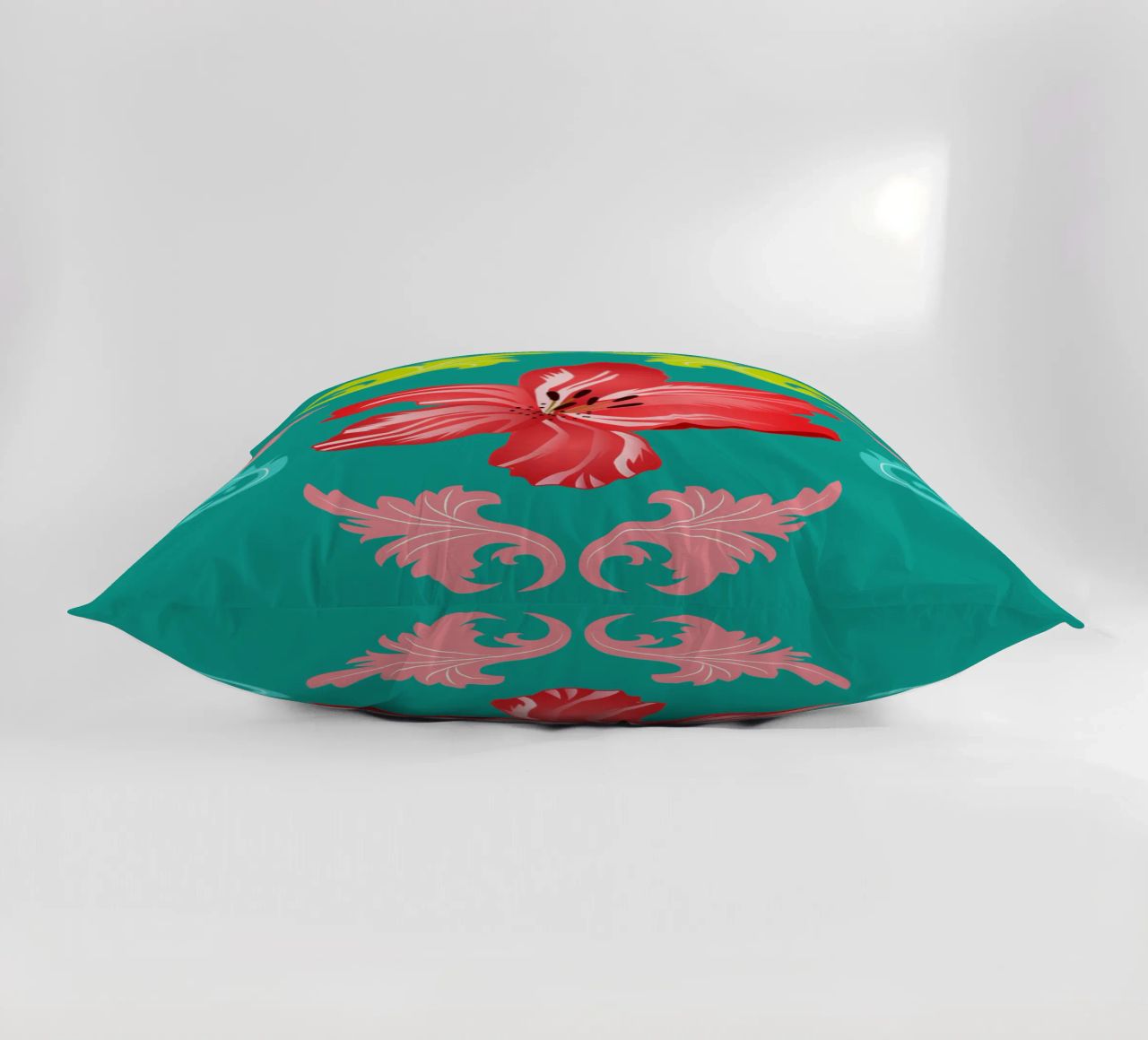 Lilies modern on turquoise. Playful, decorative pattern. decorative cushion by CalliLetters