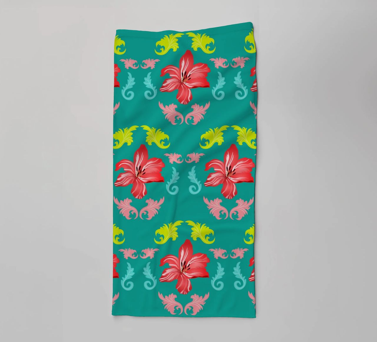 Lilies modern on turquoise. Playful, decorative pattern. towel by CalliLetters