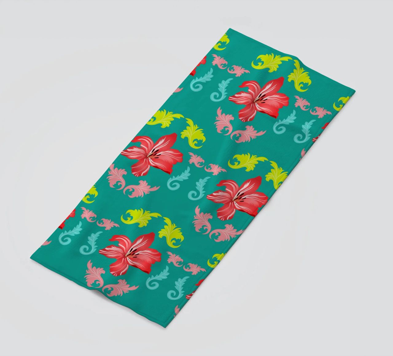 Lilies modern on turquoise. Playful, decorative pattern. beach towel by CalliLetters