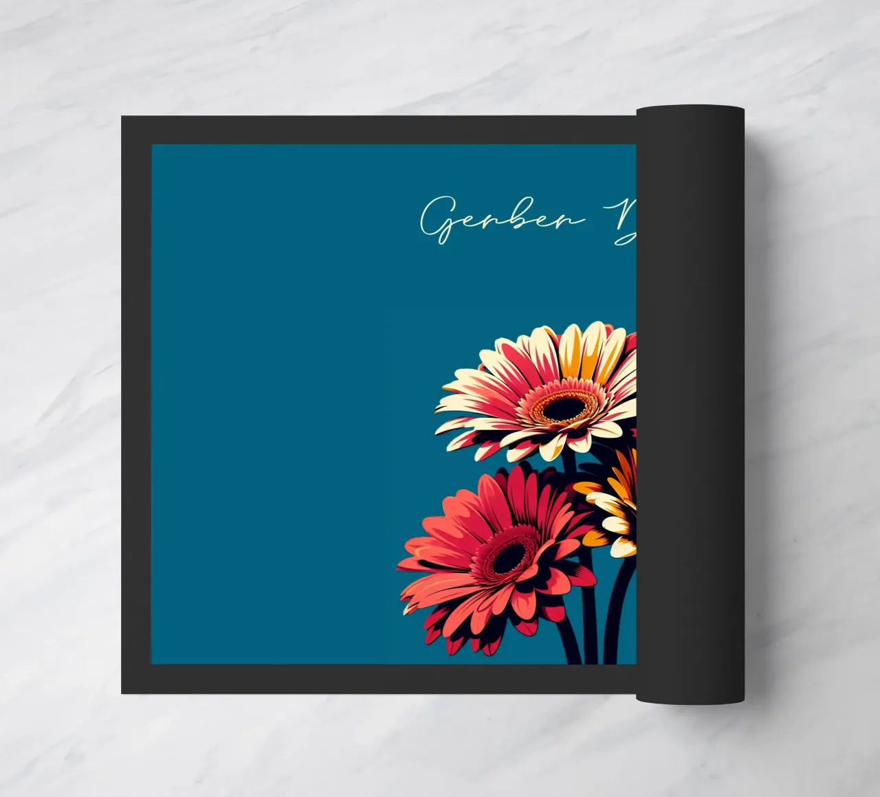 Gerbera doormat by Digital Naive