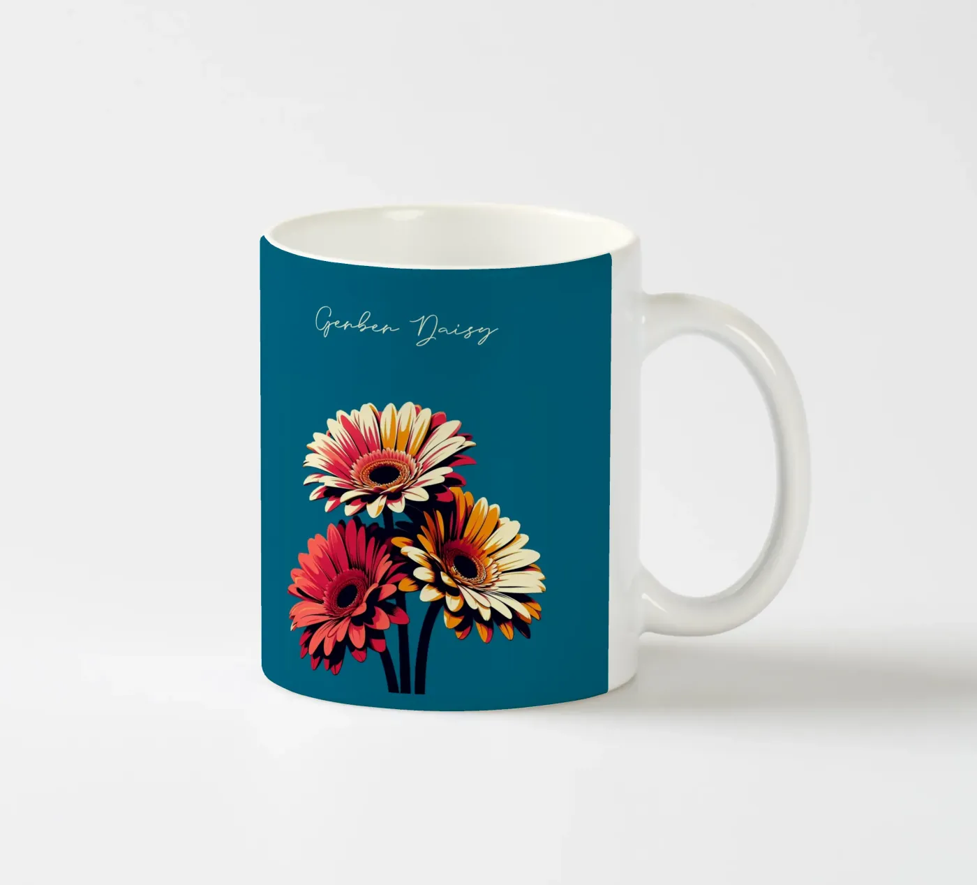 Gerbera ceramic mug by Digital Naive