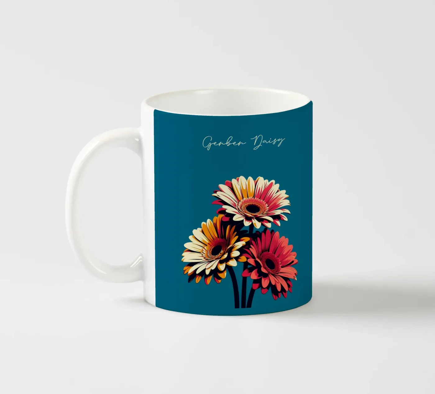 Gerbera ceramic mug by Digital Naive