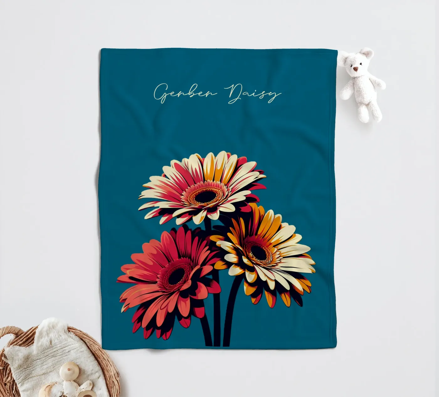 Gerbera Fleecedecke von Digital Naive