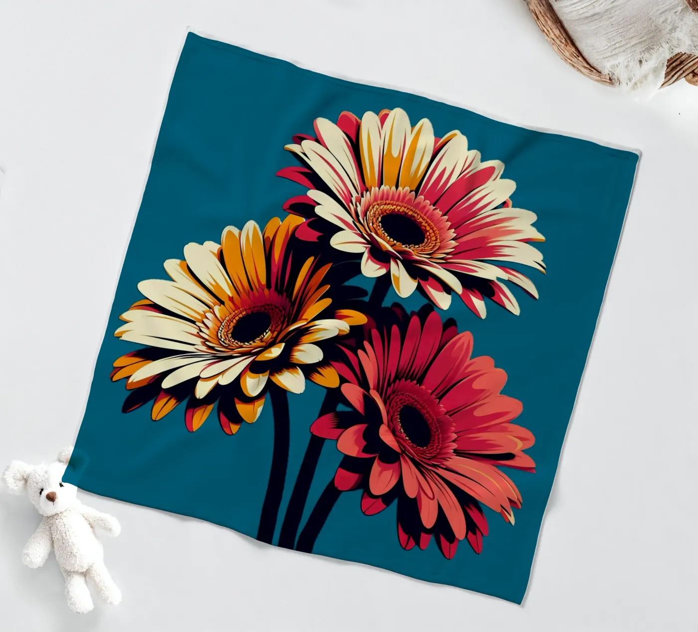 Gerbera Fleecedecke von Digital Naive