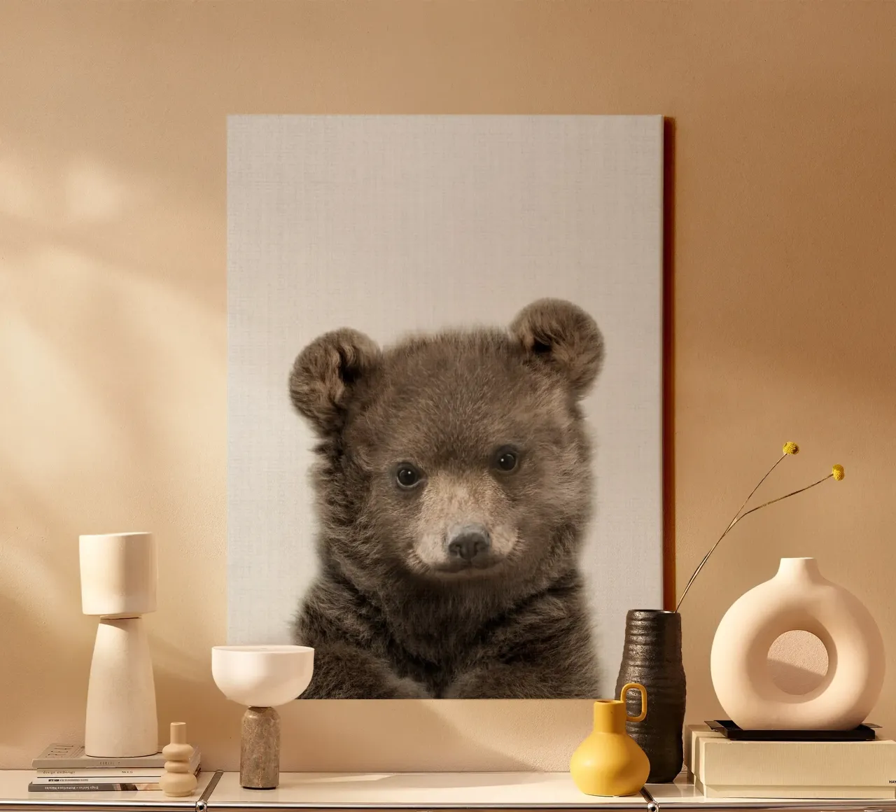 Peekaboo Bear Cub tela con Cornice a cassetta da Lila x Lola