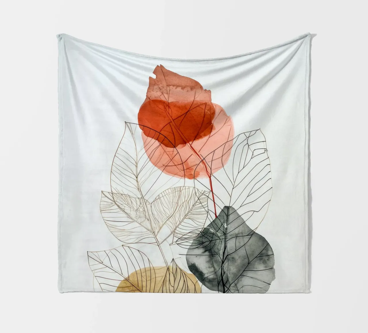 Moderne Blattformen Fleecedecke von Justyna Jaszke JBJart