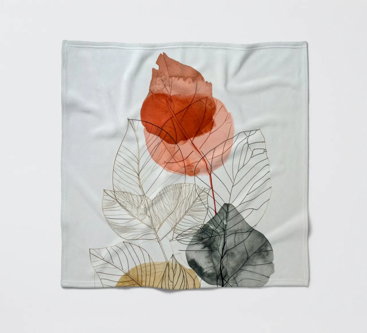 Moderne Blattformen Fleecedecke von Justyna Jaszke JBJart