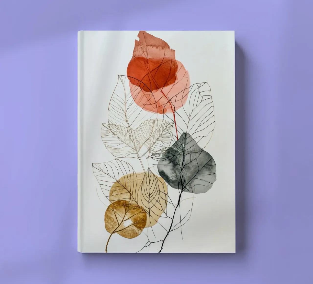 Modern leaves shapes notebook by Justyna Jaszke JBJart