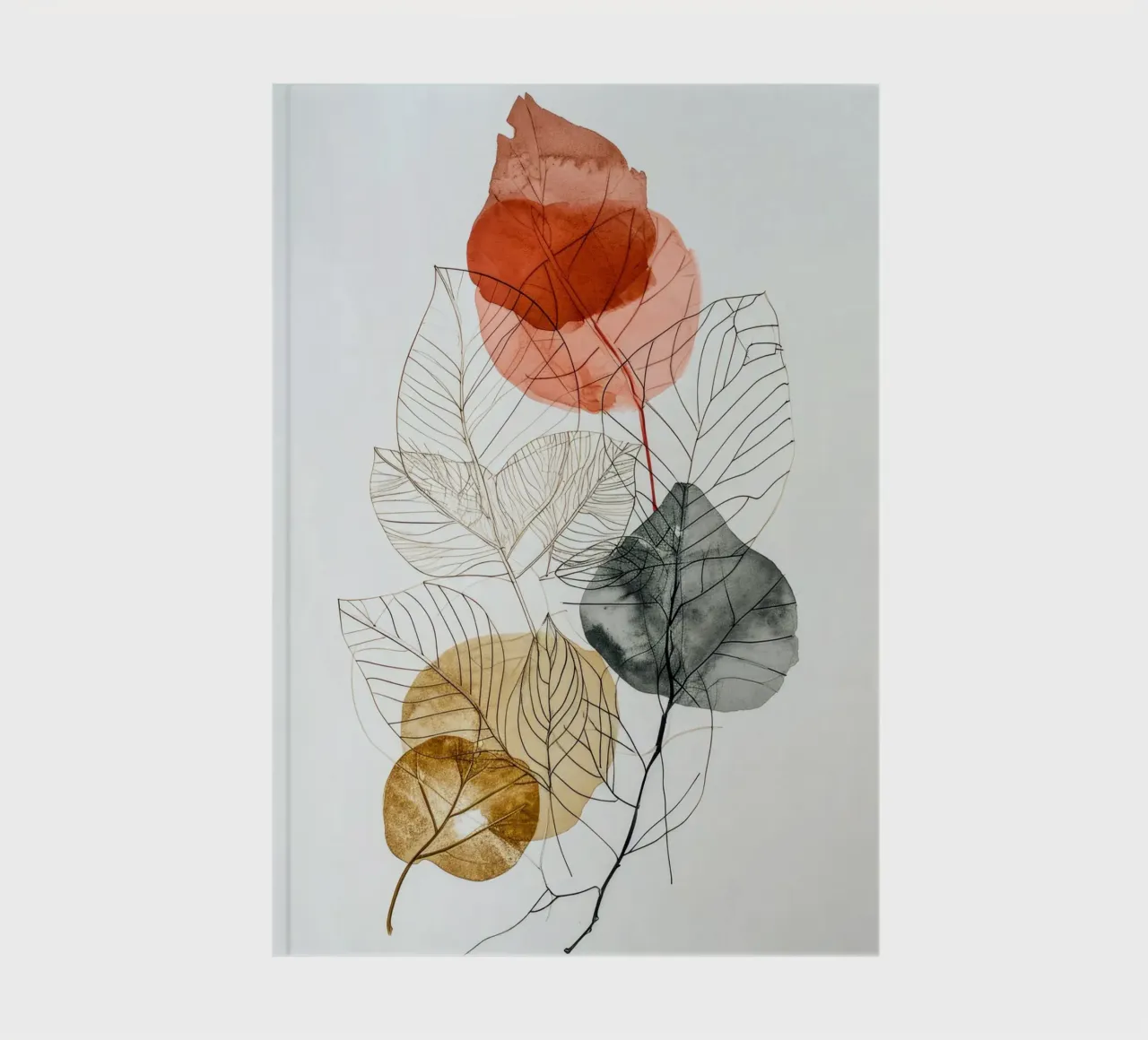 Modern leaves shapes notebook by Justyna Jaszke JBJart