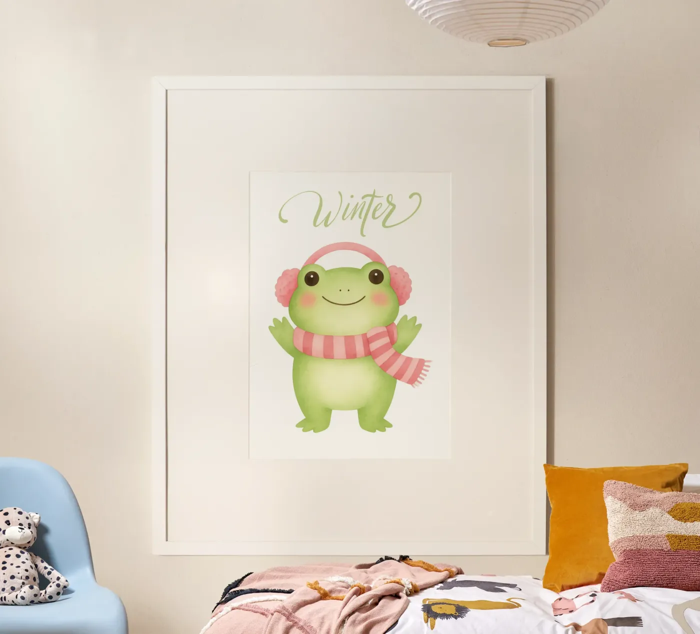 Winter frog poster van Funkydays