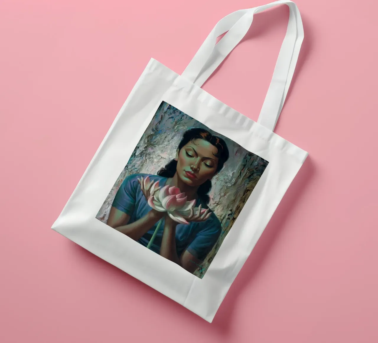Water Lily (1955) - Tretchikoff Print borsa in juta da Honeymoon Hotel