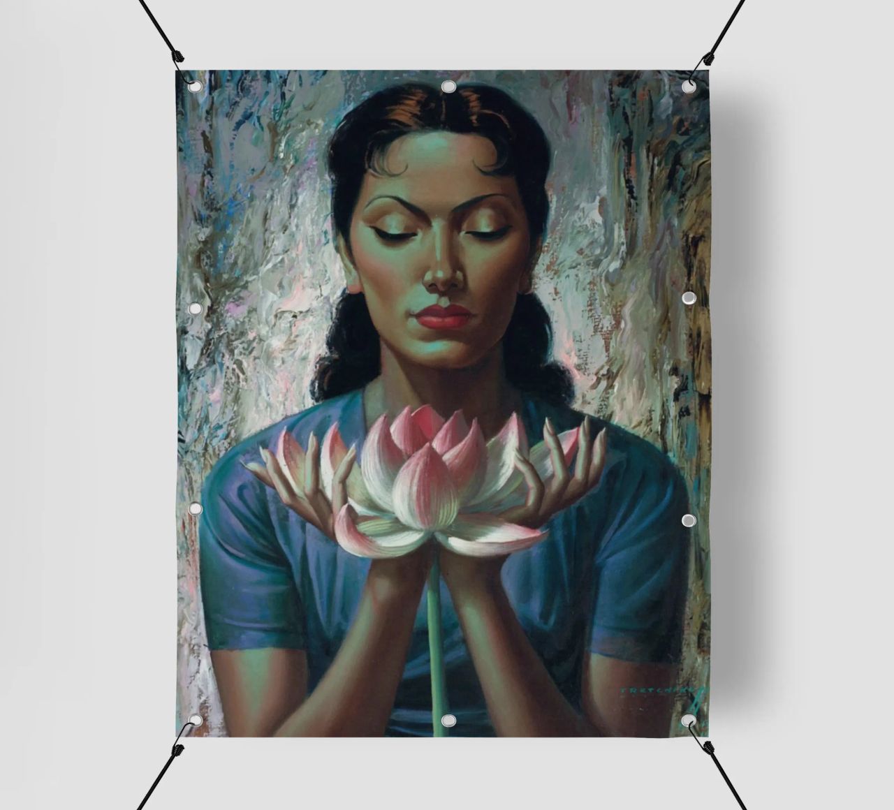 Water Lily (1955) - Tretchikoff Print telo in pvc da Honeymoon Hotel
