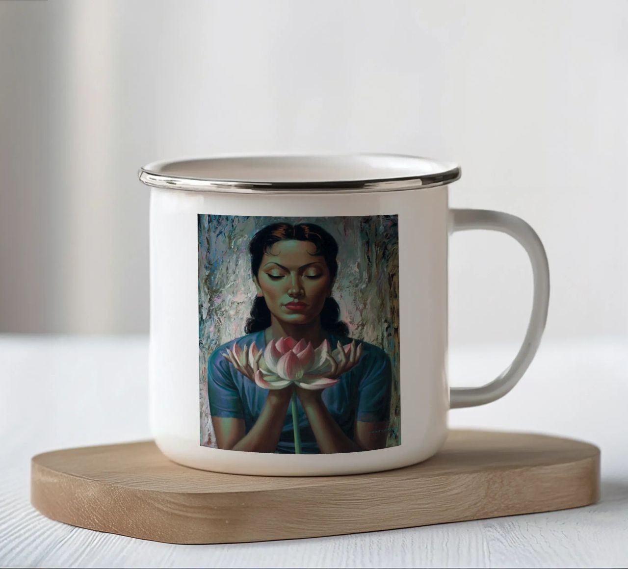 Water Lily (1955) - Tretchikoff Print tazza in smalto da Honeymoon Hotel