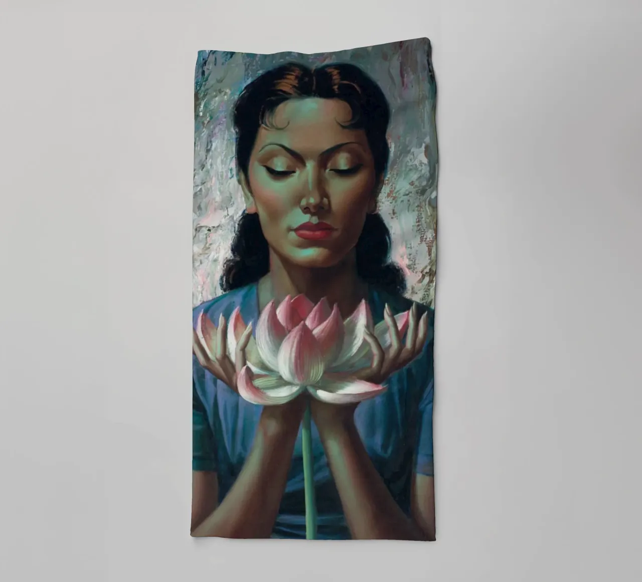 Water Lily (1955) - Tretchikoff Print asciugamano da bagno da Honeymoon Hotel