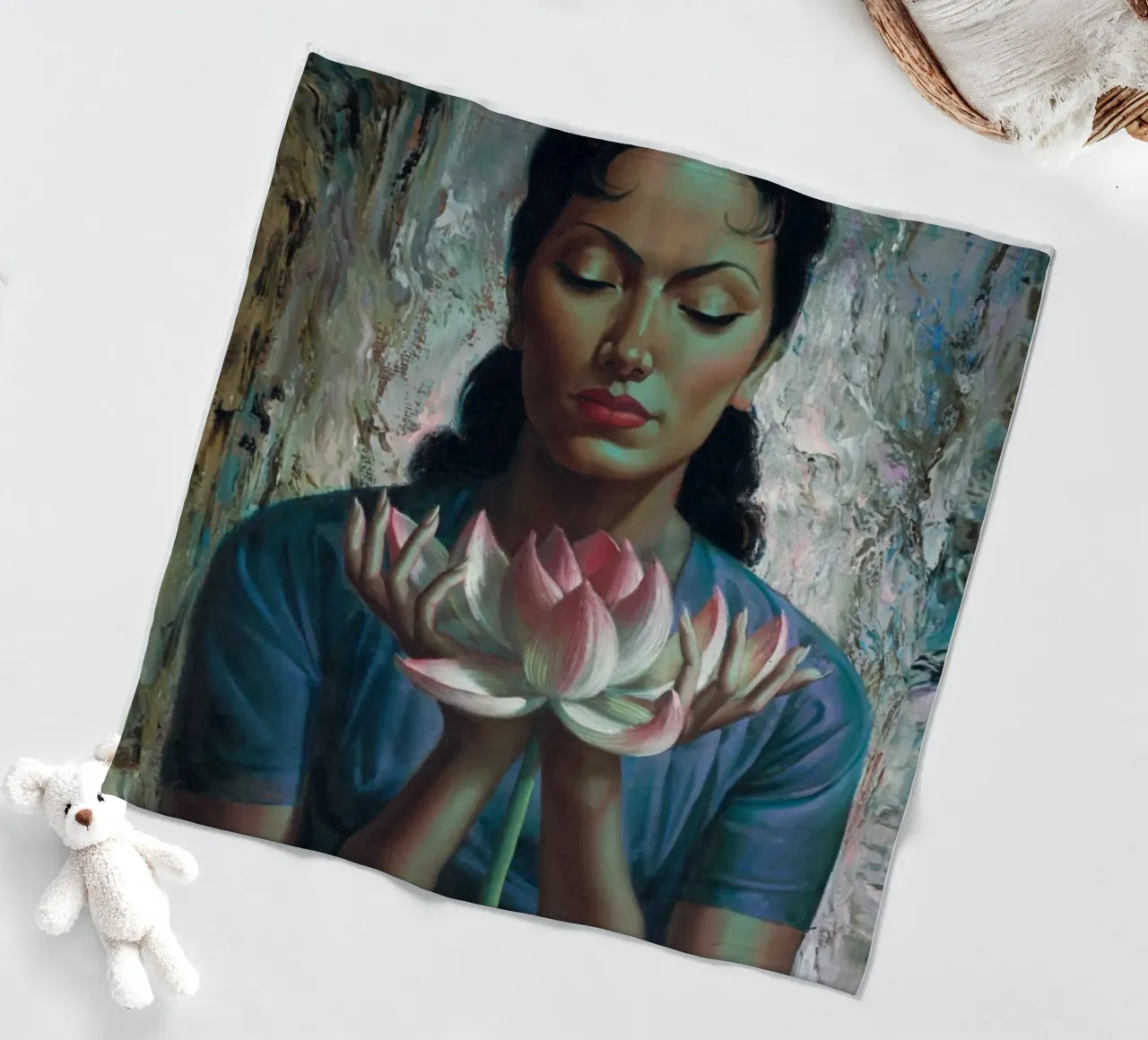 Water Lily (1955) - Tretchikoff Print coperta in pile da Honeymoon Hotel