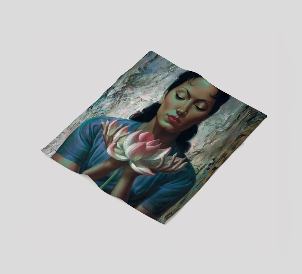 Water Lily (1955) - Tretchikoff Print coperta in pile da Honeymoon Hotel