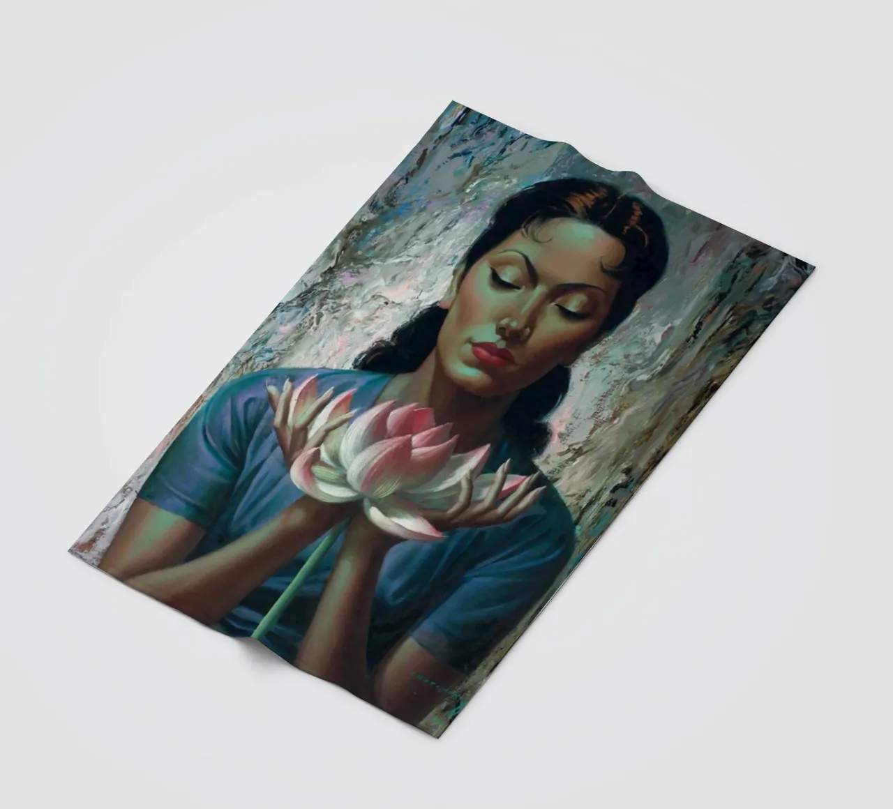 Water Lily (1955) - Tretchikoff Print coperta in pile da Honeymoon Hotel