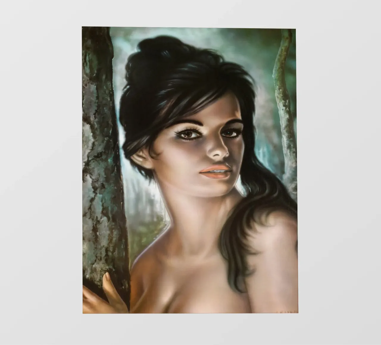J. H. LYNCH - TINA - ORIGINAL RETRO 1960S FRAMED PICTURE pellicola backlit da Honeymoon Hotel
