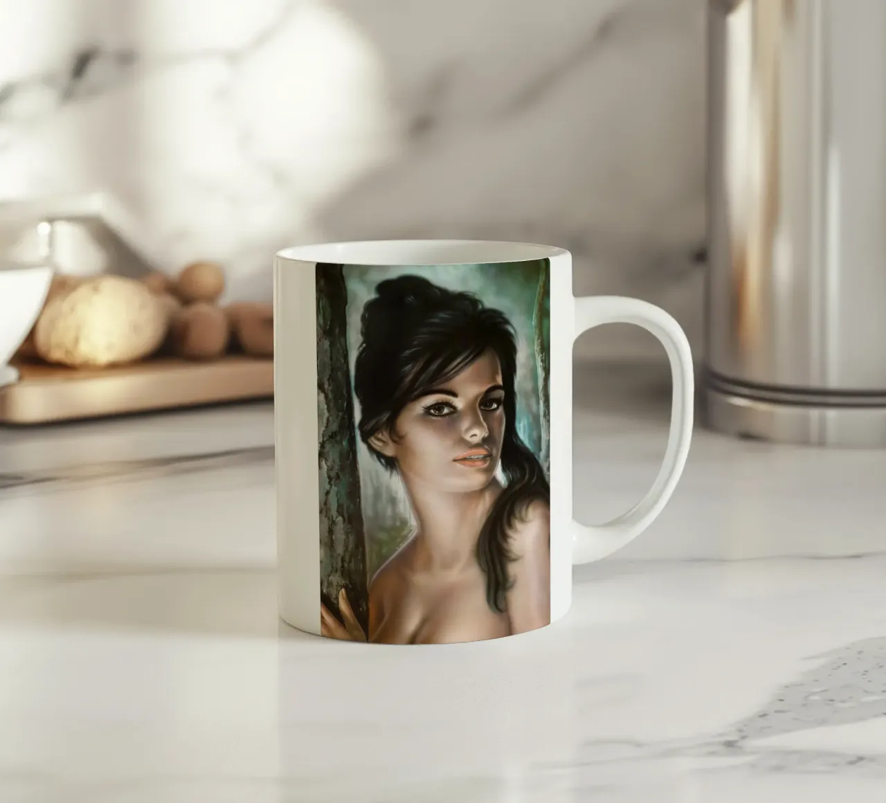 J. H. LYNCH - TINA - ORIGINAL RETRO 1960S FRAMED PICTURE tazza in ceramica da Honeymoon Hotel