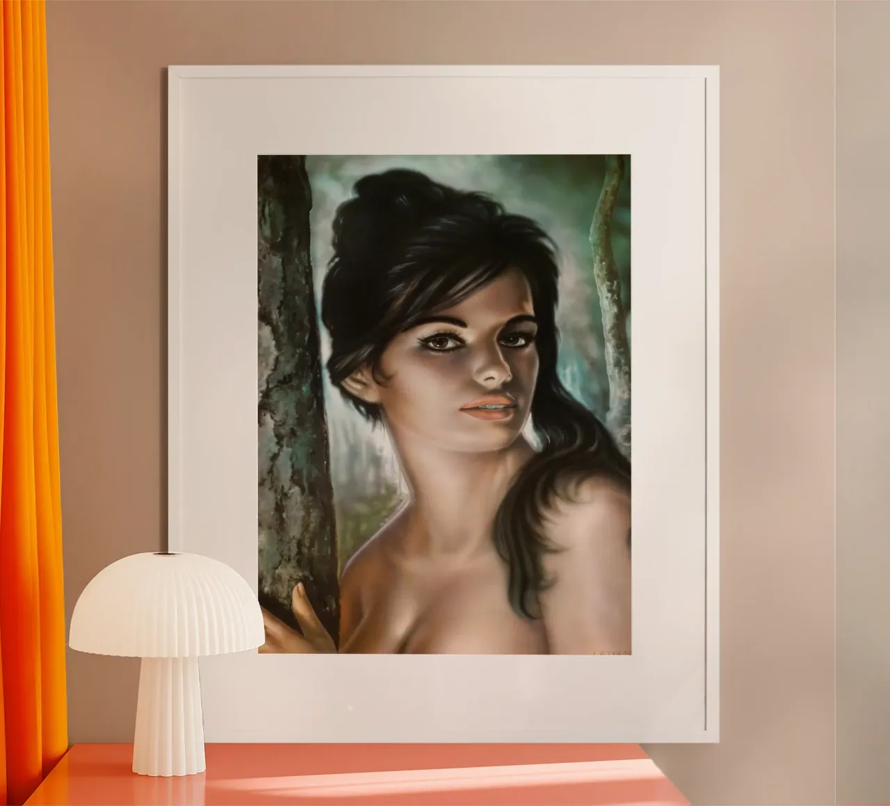 J. H. LYNCH - TINA - ORIGINAL RETRO 1960S FRAMED PICTURE carta hahnemühle da Honeymoon Hotel