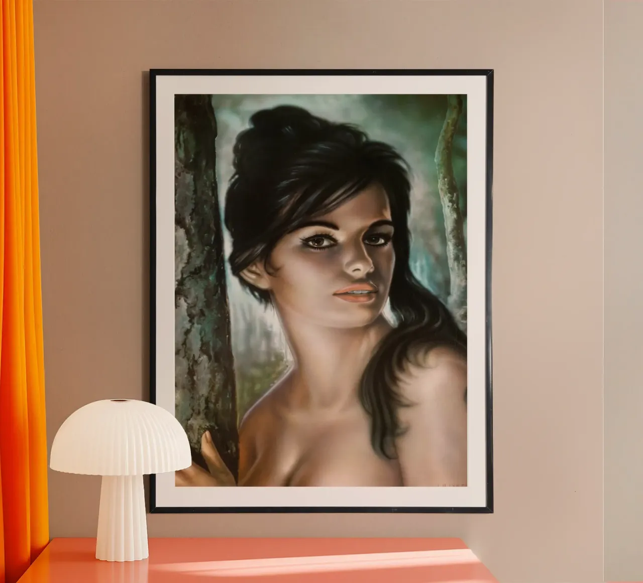 J. H. LYNCH - TINA - ORIGINAL RETRO 1960S FRAMED PICTURE carta hahnemühle da Honeymoon Hotel