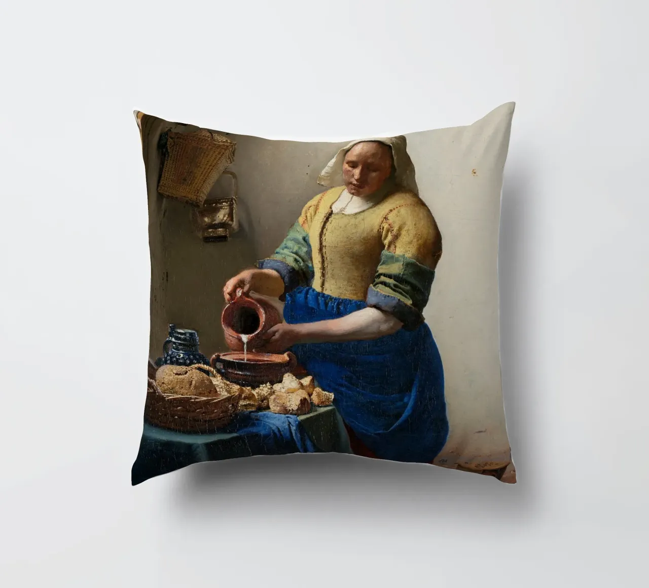 Johannes Vermeer - La lattaia (1658) cuscino da William Store