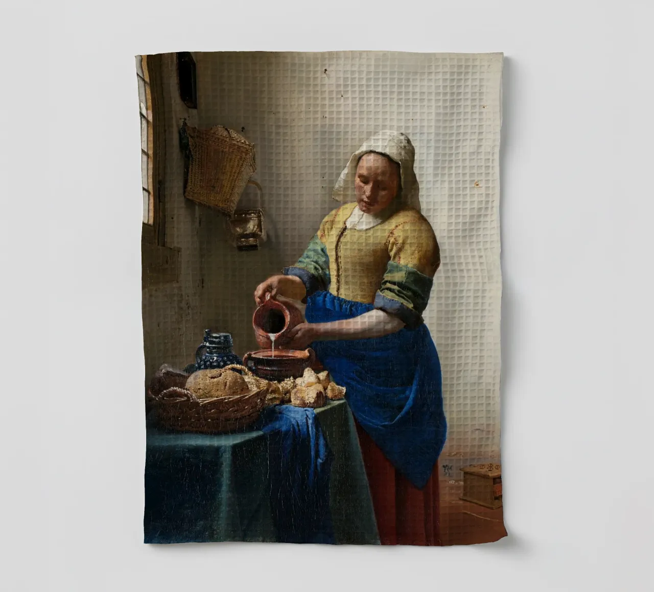 Johannes Vermeer - La lattaia (1658) canovaccio da cucina da William Store