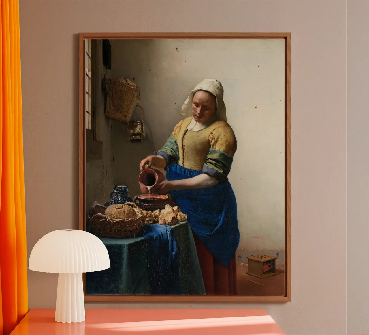 Johannes Vermeer - La lattaia (1658) alluminio dibond da William Store