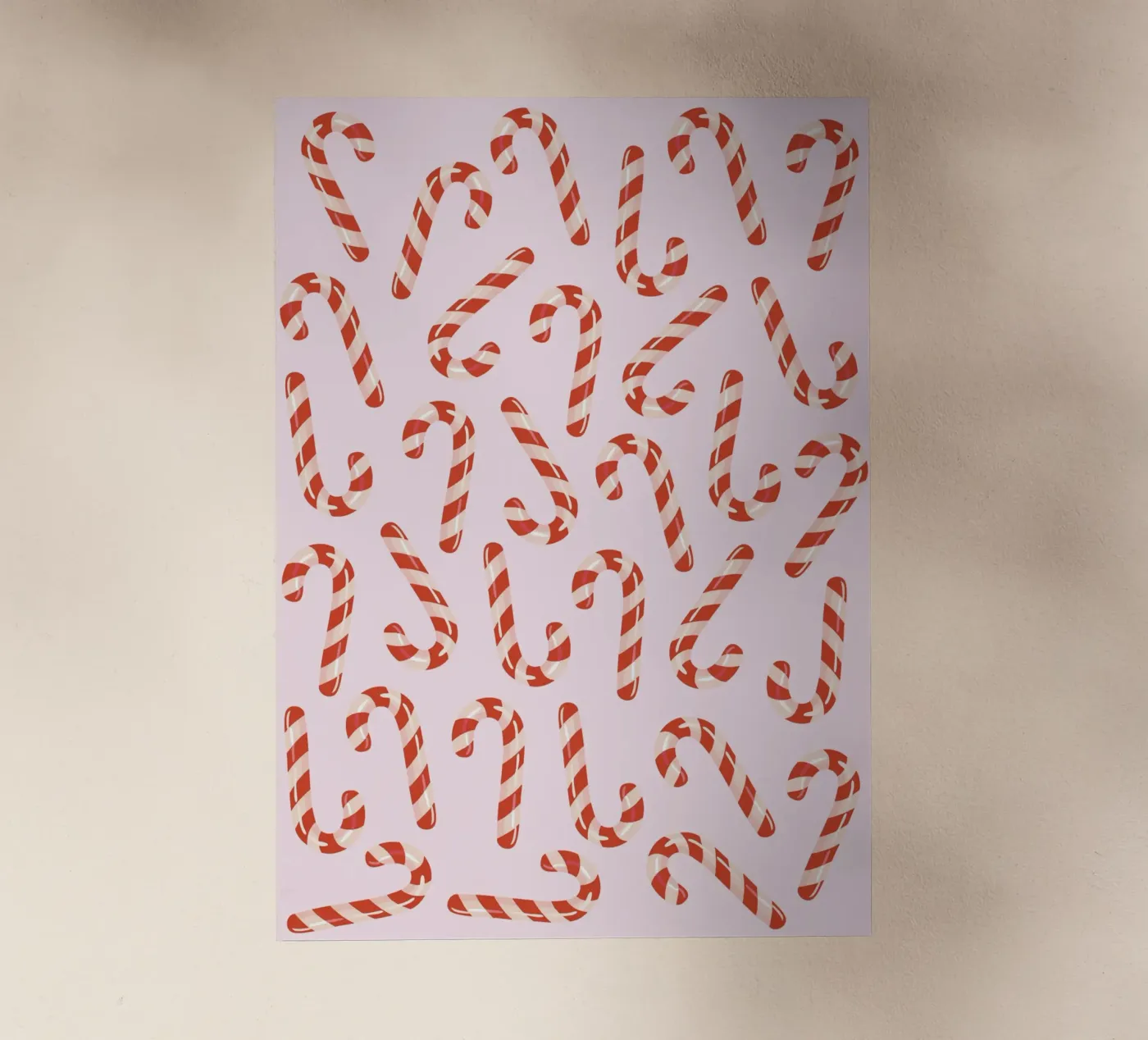Candy canes pattern pellicola backlit da Happypatterns