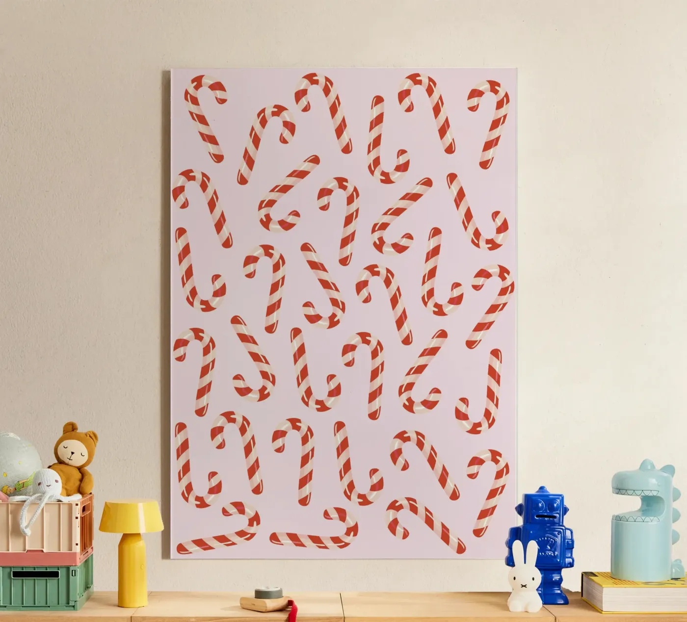 Candy canes pattern acryl van Happypatterns