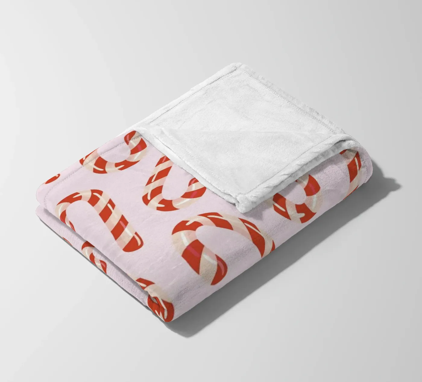 Candy canes pattern fleece blanket by Happypatterns