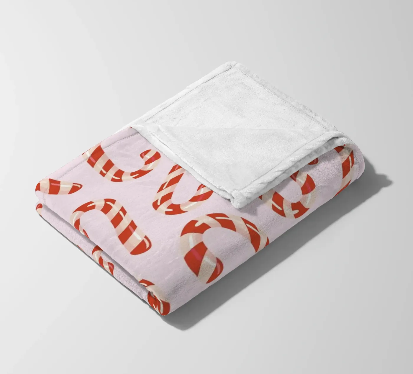 Candy canes pattern fleece blanket by Happypatterns