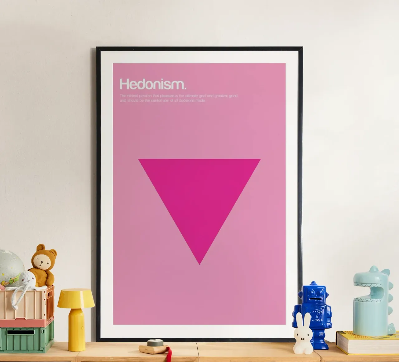 Hedonism poster con telaio in legno da Genís Carreras