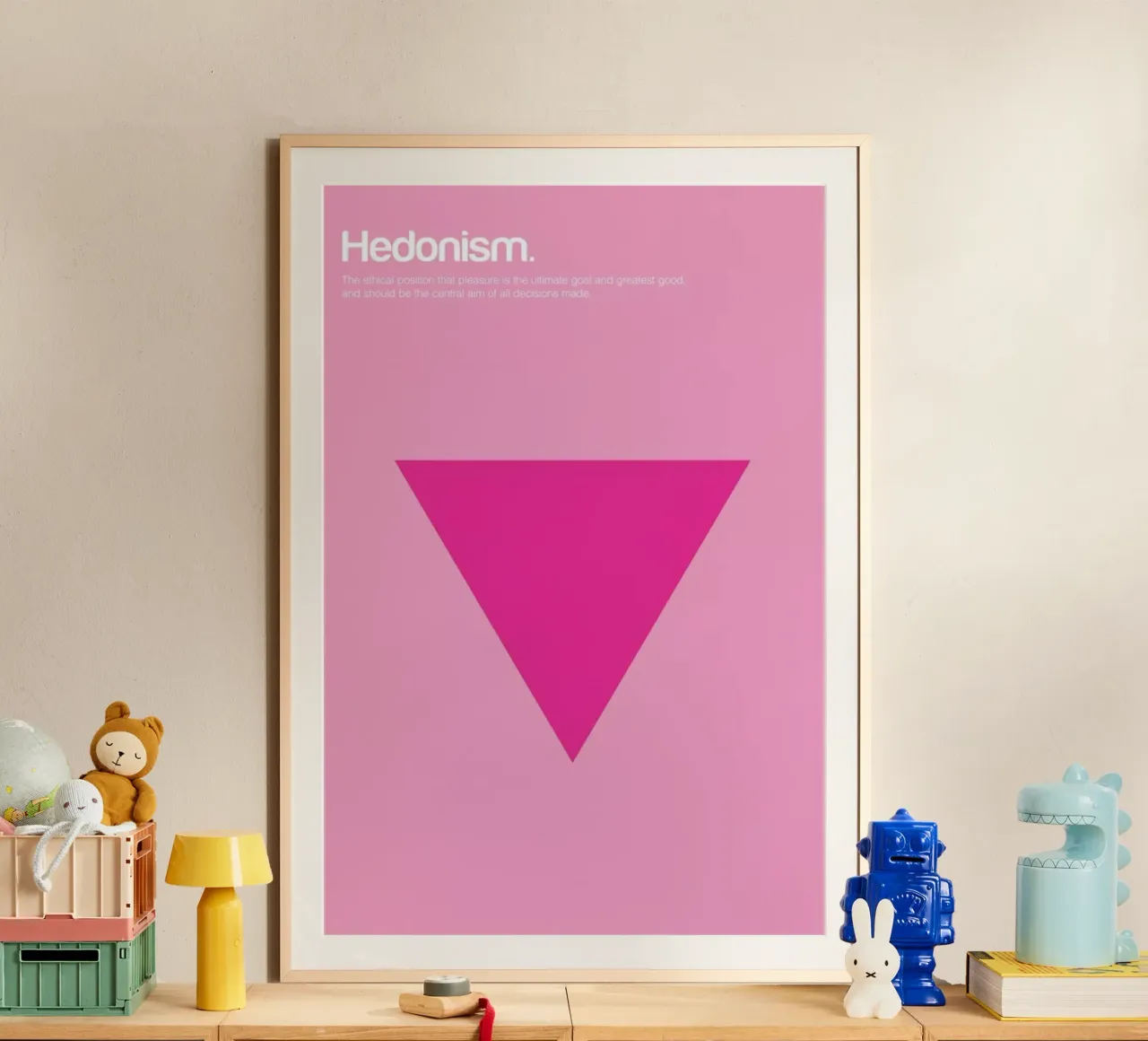 Hedonism poster con telaio in legno da Genís Carreras
