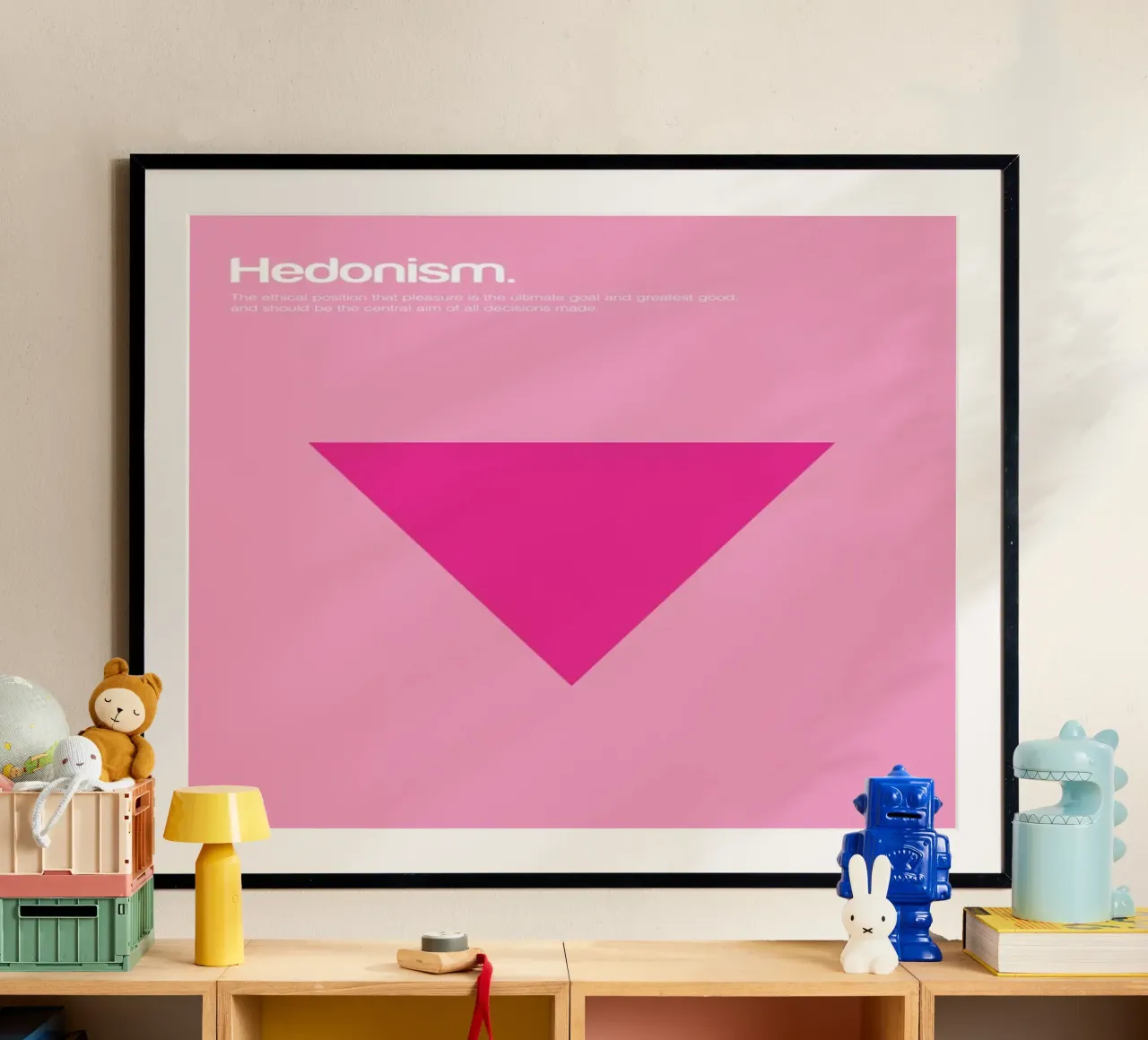 Hedonism poster con telaio in legno da Genís Carreras