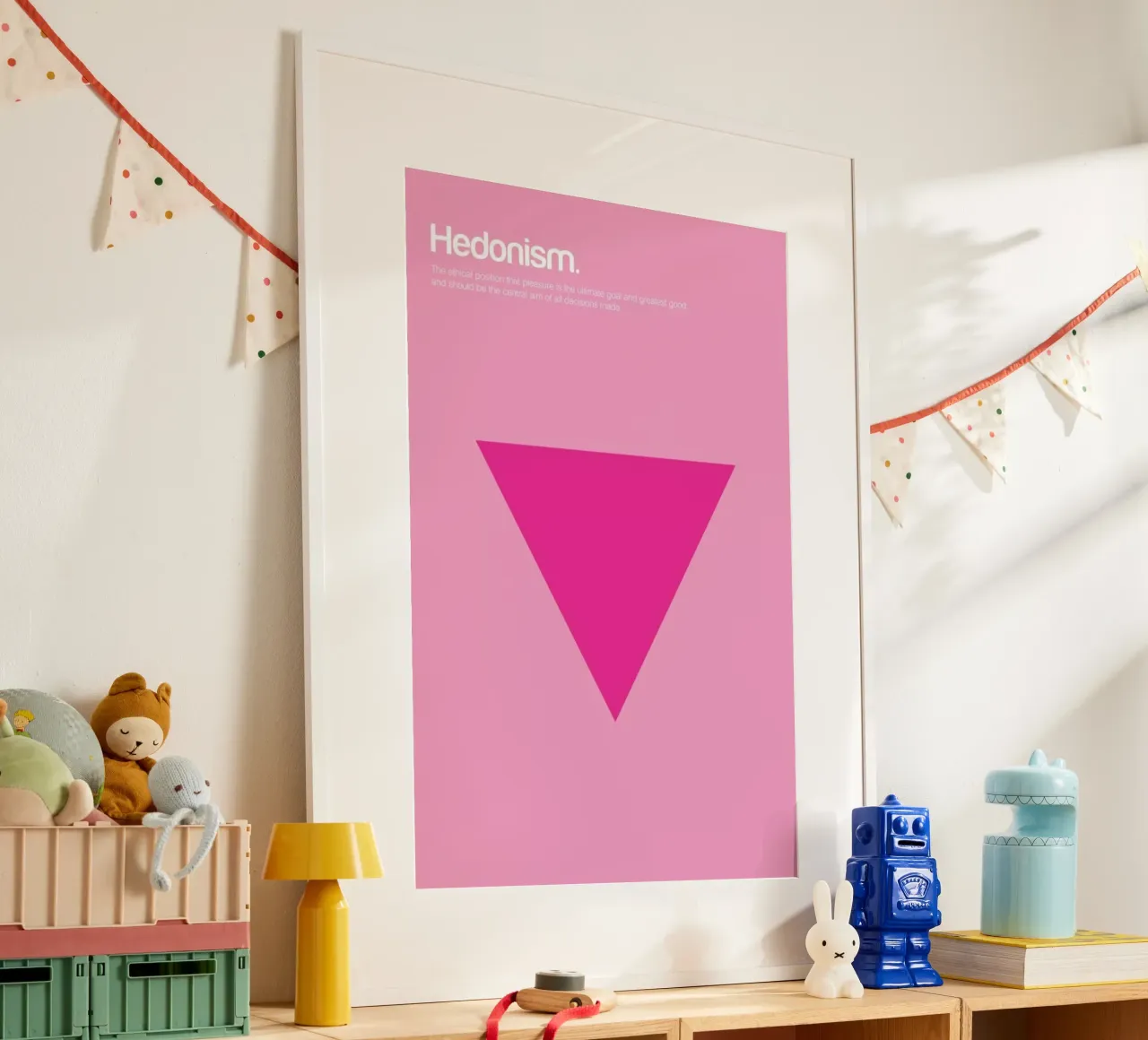 Hedonism poster con telaio in legno da Genís Carreras