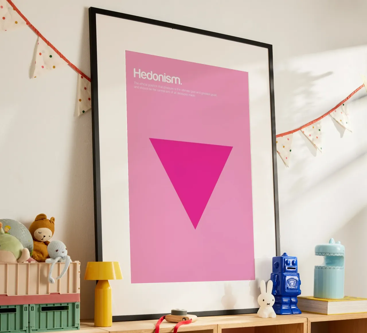 Hedonism poster con telaio in legno da Genís Carreras